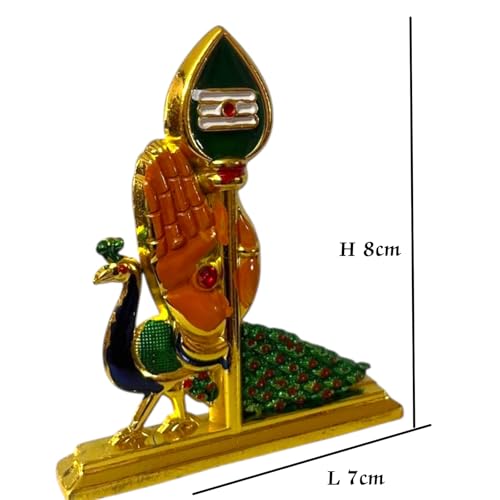 Image of Steel Murugan Vel Statue (8 cm) | Divine Lord Karthikeya Spear for Car Dashboard & Pooja Room Decor | Durable Red Vel Idol for Altar & Spiritual Gifting (Hand vel)