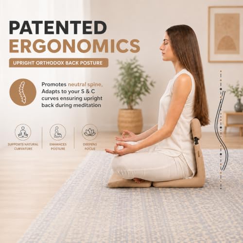 Image of Meditation Chair | Foldable Floor Cushion Seat with Back Support