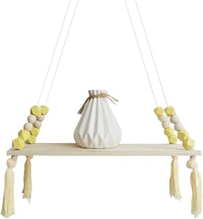Decor Tassels Storage Shelf Rack Wall Hanging Wood Toys Model Room Furnish Artic Home Decoration (Color : D)