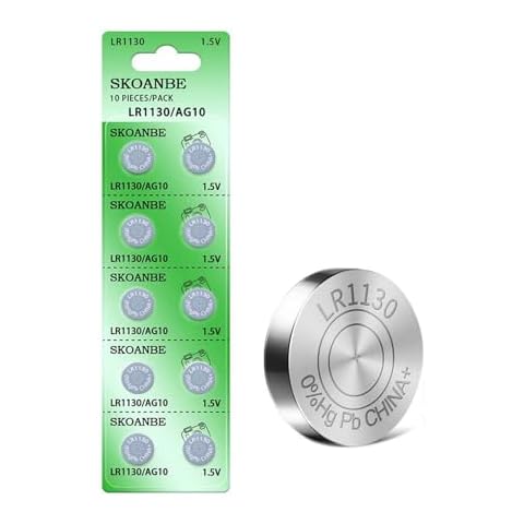 SKOANBE 10PCS LR1130 AG10 SG10 389 189 1.5V Button Coin Cell Battery Cover