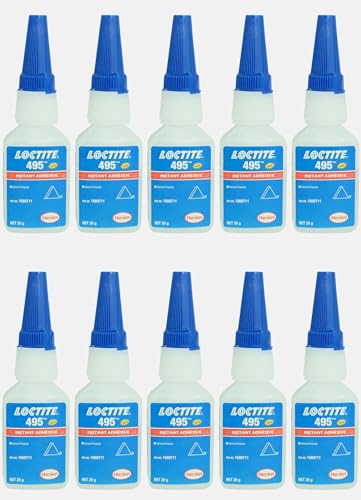 Genuine Henkel 495 - Super Glue - Instant Adhesive - General Purpose - 20g - 10 Pack