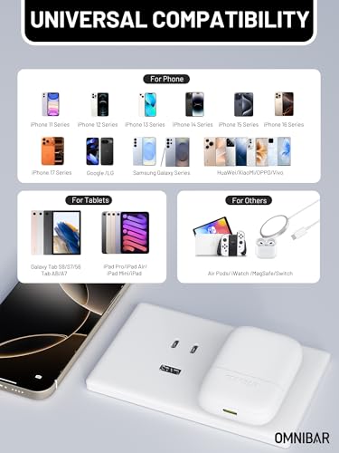Image of Slim Flat 30W USB C Charger Block, GaN Fast Wall Charger with Foldable Plug, PD 3.0 PPS Type C Power Adapter for iPhone 17 /16 /15 Series, Samsung Galaxy S26 /S25, Pixel 10, iPad, AirPods, White