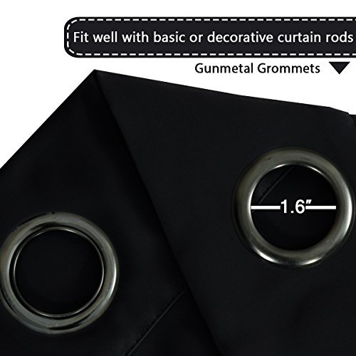 Image of Extra Long and Wide Blackout Curtains, Thermal Insulated Privacy Room Divider Window Treatment Drapes, 7' Tall by 8.5' Wide - Grommet Wider Curtain Large Size 100 inch W by 84 inch L - Black