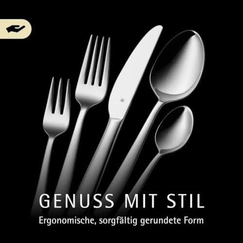 WMF Habitum Edelstahl Besteck Set 6 Personen, Essbesteck Set 30 teilig, Monobloc-Messer, Cromargan Edelstahl poliert, glänzend… – Ansicht 3