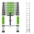 BISREW Telescoping Ladder 12.5 FT with Detachable Hooks,11.8 in Step Hight,Compact Collapsible Design with Safety Locks,Adjustable 13 Steps for Home,Outdoor Work,RV,Attic Access,Aluminum Extension