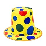 Wittocs Clown Hat Polka Dot Top Hat for Circus Parties Carnivals Rainbow Halloween Cosplay Party