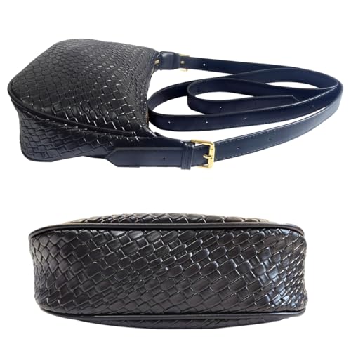 Image of Woven Crossbody Bags for Women Hobo Purses for Women,black shoulder bag with Adjustable Strap