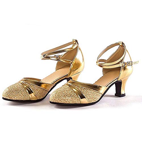 Womens Sandals Size 8 1/2 Women's Ballroom Tango Latin Dancing Shoes Sequins Shoes Social Dance Shoe Wedges Women4