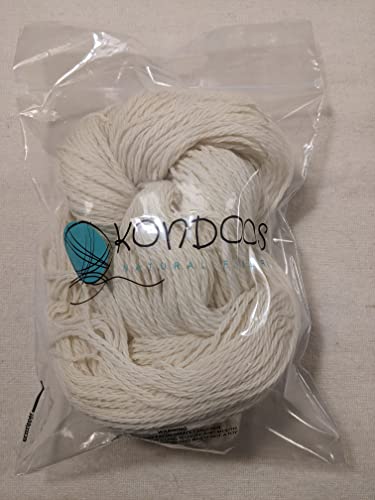 Kondoos Pure Worsted Wool Yarn. 3-Ply Soft Yarn For Hand Knitting And Crochet,Socks (1 Hank Of Abt. 150 Gr / 5,3 Oz). (Ecru) #TOP1