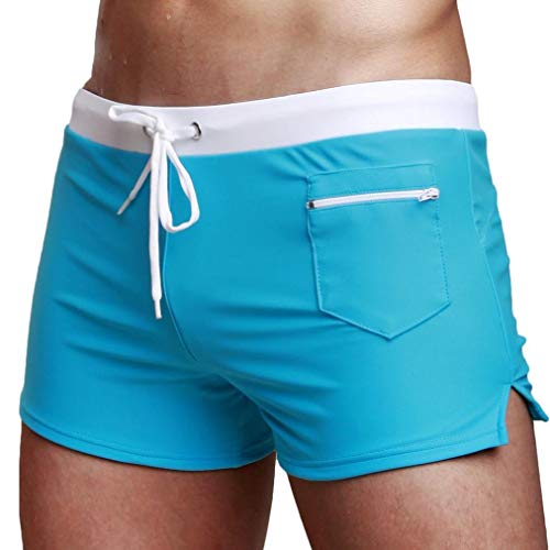 Yasminey Pantalones Cortos De Boxeador Hombre para Chic Ropa Traje De Baño Estilo Y Anillos Beach Short Man Calzoncillos Beach Swimwear (Color : Skyblue, Size : 2XL)