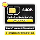 Pack Ahorro Prepago para España. 90 días con GB ilimitados y Llamadas. Pago único sin recargas Usar en Vacaciones con el móvil o un Router MiFi 4G/5G.