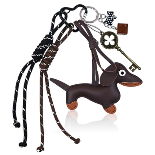 JazRvr Bag Charm, Taschen Charms, Taschenanhänger Aus PU Leder, Y2K Niedlicher Dackel Anhänger Für Taschen, Rucksäcke Und Autoschlüssel Ideal Als Geschenk Für Junge Frauen Und Fashion-Liebhaber