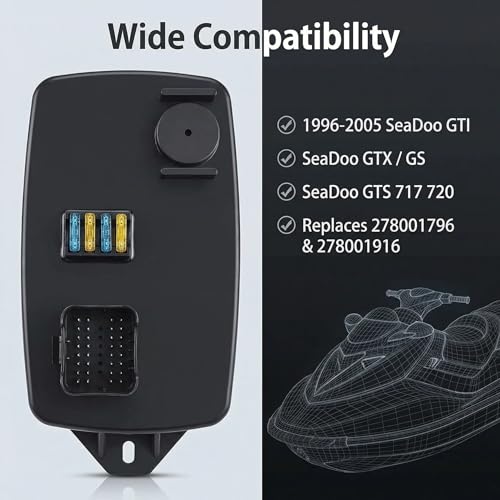 Image of MPEM CDI Box 278001496 for Sea-Doo 717 720 GS GTS GTI GTI LE 1997-2005, Replaces 278000916 278001796, Ignition Module No Key Programming Required
