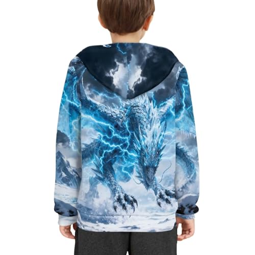 Image of WELLFLYHOM Boys Hooded Sweatshirts Hoodie Pullover Cool Graphic Crewneck Blouses Size 6-16