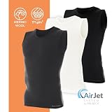 BRUBECK Merino Tank Top Męska koszulka termiczna – Koszulka bez rękawów z wełny merynosowej – Bezszwowa koszulka funkcyjna do uprawiania sportu i na co dzień – Oddychająca, ciepła, termiczna