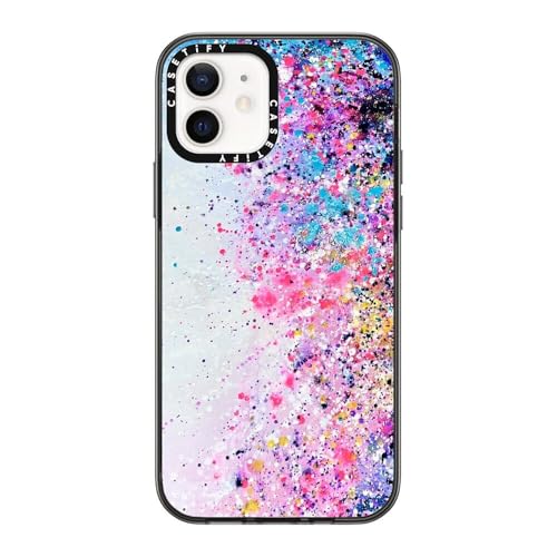 Protection iPhone 12 CASETiFY rigide antichoc noire transparente confettis