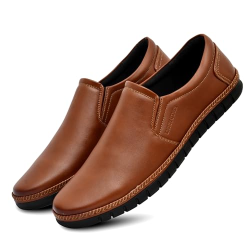 Image of Men's Highly Comfortable Flexible Leather Shoe Stylish Classy Office Wear /Slip-on /Brouges /Derby Formal Shoes (BY-46001)
