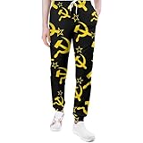 Retro Russian Soviet Flag USSR Men's Jogger Sweatpants with Pockets Athletic Lounge Pants for Workout Running