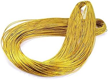 jijAcraft Gold Twine String, 328 Feet Gold Thread Twist Ties, Gold Metallic String for Christmas String, Polyester String Jewelry Cord, DIY Craft String Thread and Packing String (1 mm)