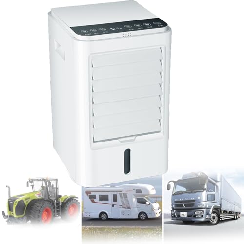 Enfriador De Coche Con 4 Bandejas De Hielo, Ventilador Evaporativo PortáTil, Mini Aire Acondicionado 4 En 1 Para RV, Aire Acondicionado Silencioso Universal Para Autocaravanas, Camionetas Y SUV,12V