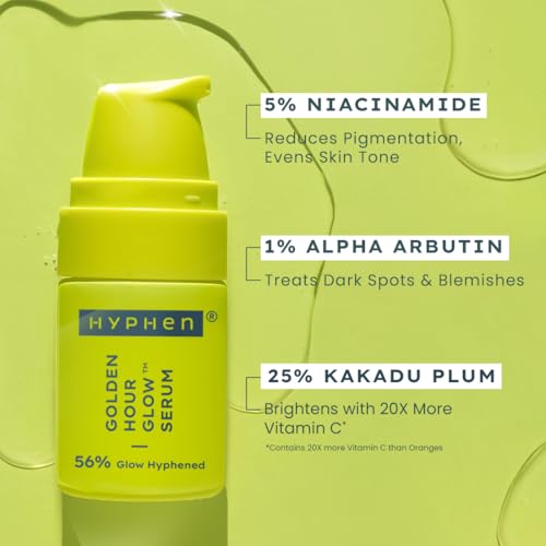 Image of Hyphen Daily Glow Defence Duo - Combo | Brightening Face Serum 15ml & All I Need Sunscreen SPF 50 PA++++ 30ml | Brightens + Protects with Niacinamide,Vit C Rich Kakadu Plum| All Skin Types (Pack of 2)