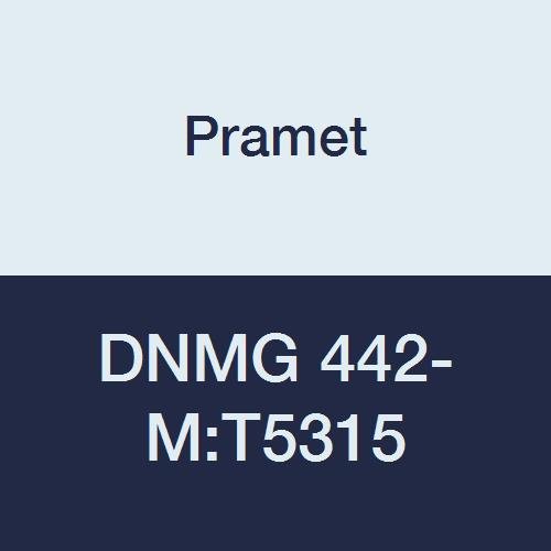DNMG 442-M:T5315 Carbide Indexable Turning Insert, 0.031" Radius, Negative, Finishing/Semi Roughing, 1/2" I.C., 1/4" Thick, CVD, 55 Degree Diamond, Cast Iron (K15), Black (Pack of 10)