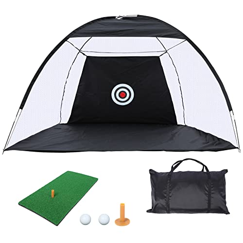 campMax 10x7ft Golf Practice Net with Turf, Golf Training Net with Hitting Mat for Indoor & Outdoor...