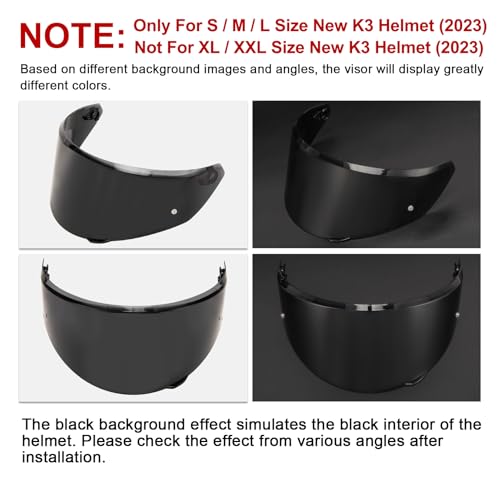 Image of PSLER Helmet Visor for K3 DOT(E2206),Only for S /M /L Size,Deep Black