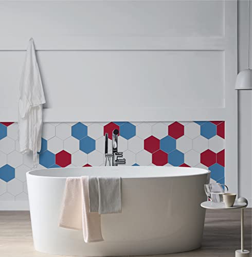 Avant Decor | Stone Composite Hexagon Solid Color | Peel And Stick Kitchen Backsplash Tiles | Stick On Wall Tiles | Easy Diy Installation | 6” X 6.9” | Single Tile #TOP3