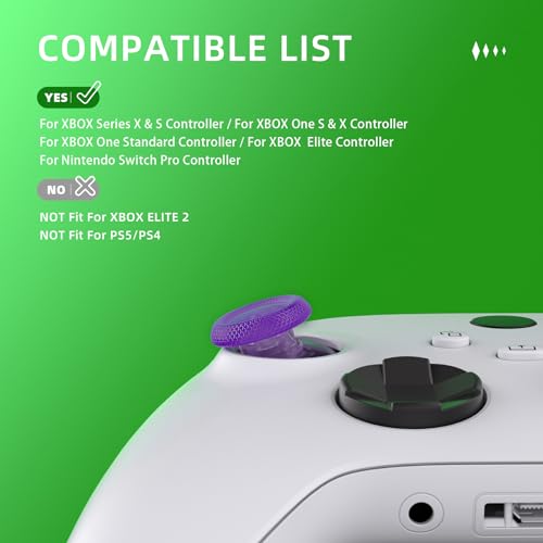 Image of eXtremeRate Edge Sticks Interchangeable Thumbsticks for Xbox Series X /S, Clear Atomic Purple Swappable Analog Stick Joystick for Xbox One S /X, Xbox Elite V1, for Nintendo Switch Pro Controller
