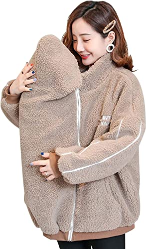 2 En 1 Chaqueta De Maternidad De Algodón Desmontable Chaqueta De Lactancia Canguro De Vellón De Maternidad Para Mamá Y Bebé Adecuado Para La Madre Y El Bebé 2,M