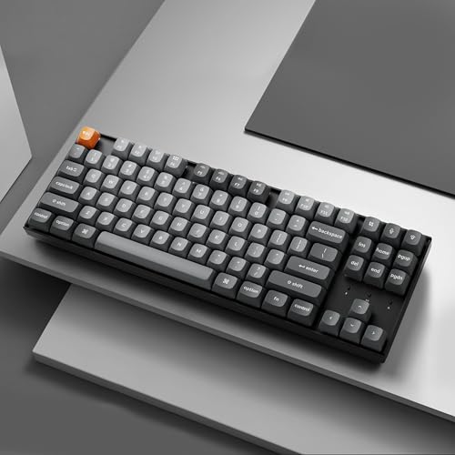 Image of Keychron K8 Max TKL Mechanical Keyboard Wireless, 87 Keys QMK 2.4 GHz /Bluetooth 5.1 /Wired Connection, White Backlit with Programmable Keychron Super Brown Switch for macOS Windows Linux
