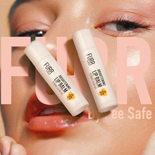 Image of FURR 1% Vitamin C & Kojic Acid Brightening Lip Balm with SPF 30 | Heals, Hydrates & Softens | Reduces Pigmentation | Almond Oil, Shea Butter, Vitamin E Infused | Lip Balm for Soft Glossy Lips | Unisex