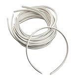 Hixixi 20pcs pack Girls/Women Diy Satin Fabric Covered Ribbon Headbands Hairband (20 PCS White)