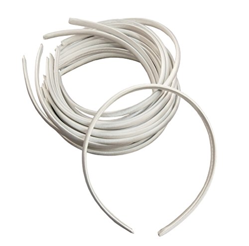 Hixixi 20pcs pack Girls / Women Diy Satin Fabric Covered Ribbon Headbands Hairband (20 PCS White)