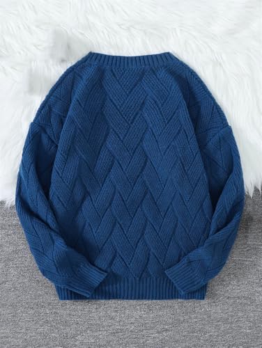 Men's Business Round Neck Sweater Casual Versatile Long-Sleeved Sweaters Top2