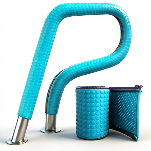 Pool Handrail Cover 6 Feet Cyan Zippered Dual-Side Anti-Slip Neoprene Pool Rail Covers Slip Resistant Pool Handle Rail Cover for Swimming Pool Pool Handle Cover Pool Railing Cover Pool Railing Covers