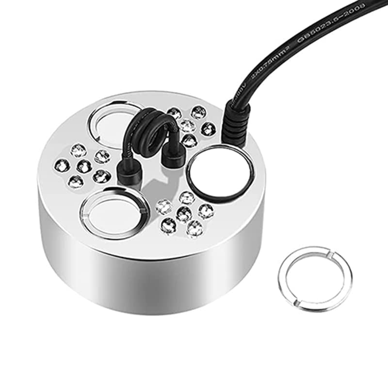 Tool Part for Three-Head Metal Mist Maker, with 18 LED Light Mist Fogger Machine 1500ML/H for Halloween, Pond, Garden, Rockery EU Plug