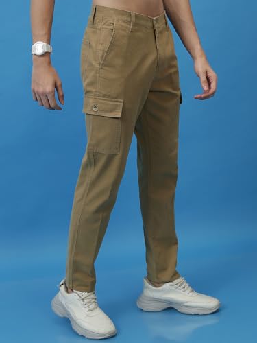 Image of Highlander Men's Tapered Fit | Cargo Trousers | Sleek & Functional | Utility Pockets | Trouser for Men | Men Trousers