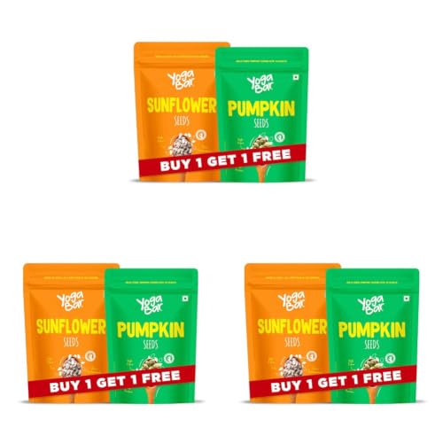 Image of Yogabar Pumpkin Seeds Unroasted Rich in Protein and Fiber Superfood - 250g, Sunflower Seeds for Eating Protein and Fibre 250gm (Pack of 6)