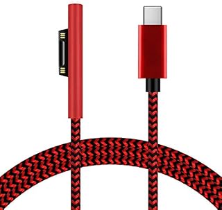 Sisyphy 6ft Nylon Geflochtene Surface An USB-C-Ladekabel anschließen, 45W 15V3A USBC-Ladegerät PD-Netzteil erforderlich, kompatibel mit Microsoft Surface Pro7 Go2 Pro6 5/4/3 Surface Laptop1 / 2/3