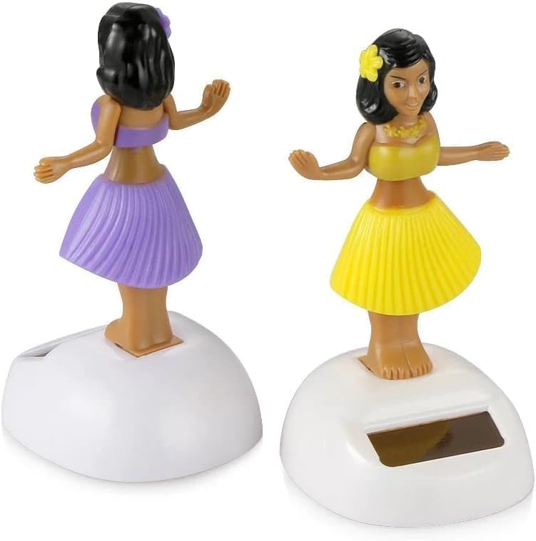 Miniatura 4 de Decoración de tablero de instrumentos de niña bailarín con energía solar verde, figuras de colección de juguetes para decoración de interiores de
