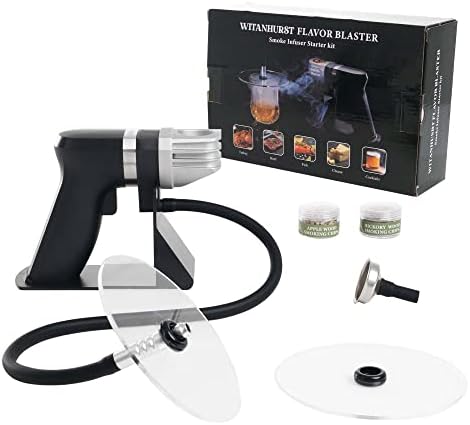 WITANHURST Flavor Blaster Portable Handheld Cold Smoking Gun Electric Smoker, Cold Indoor Smoker Smoke Infuser Gun Cocktail Kit for Food and Drinks – Includes Wood Chips and Batteries