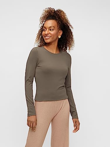 PIECES Damen PCSIRENE LS Tee 3-Pack NOOS CP, Burnt Orange/3-PACK ORANGE-KAL, L – Ansicht 3