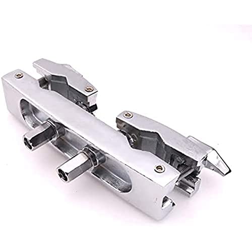 Jvareaty Trommelklemme 2 LöCher Silberne BeckenstäNder Halterung mit Mehreren Klemmen für Schlagzeug, Becken, Musikteile, Kuhglocke ZubehöR