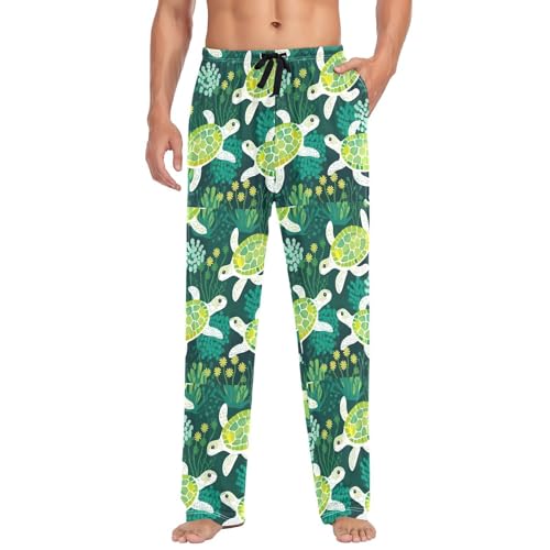 Turtles Men's Pajamas Pants Cotton Sleep Bottoms Pants Lounge Sleepwear - S