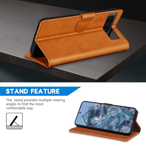 ZZXX For Google Pixel 8 Pro Wallet Case Magnetic Closure 6.7 inch,Brown - image 5