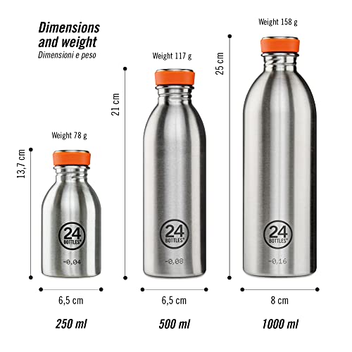 24BOTTLES Urban - Trinkflasche 250ml, Wasserflasche 100% Versiegeltem Deckel, Umweltfreundliche Trinkflasche Edelstahl… – Ansicht 3