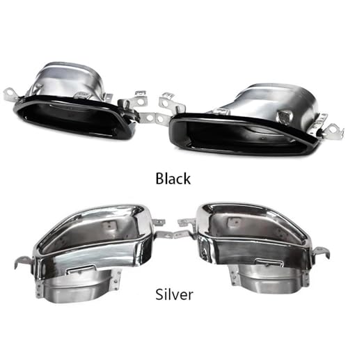 Silenciador tubo de escape cuadrado negro para Serie 3 G20 G21 320i 330i de acero inoxidable 4