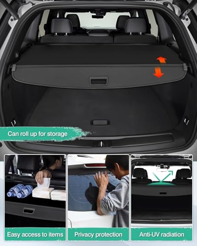 Image of Powerty Cargo Cover for 2022-2026 Jeep Grand Cherokee(2 Row;WL) 4XE Accessories Trunk Cover Retractable Trunk Shielding Shade Privacy Screen(Not fit for WK)